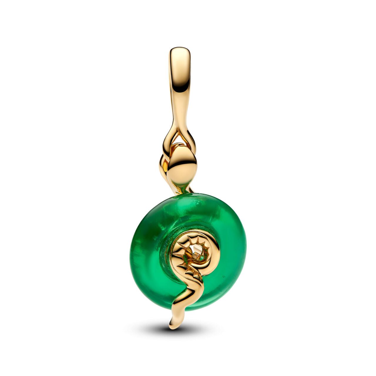 Charm Pendente Serpente Vetro di Murano verde - immagine 2